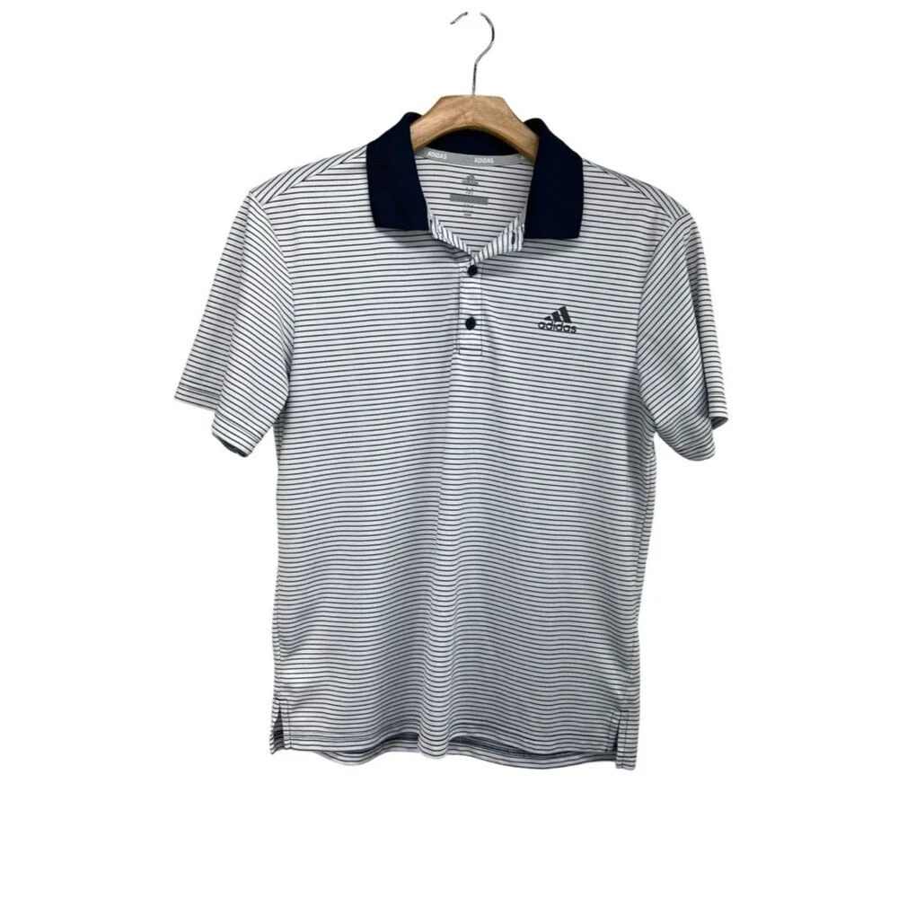 Adidas Golf Navy White Performance Polo Mens Medium